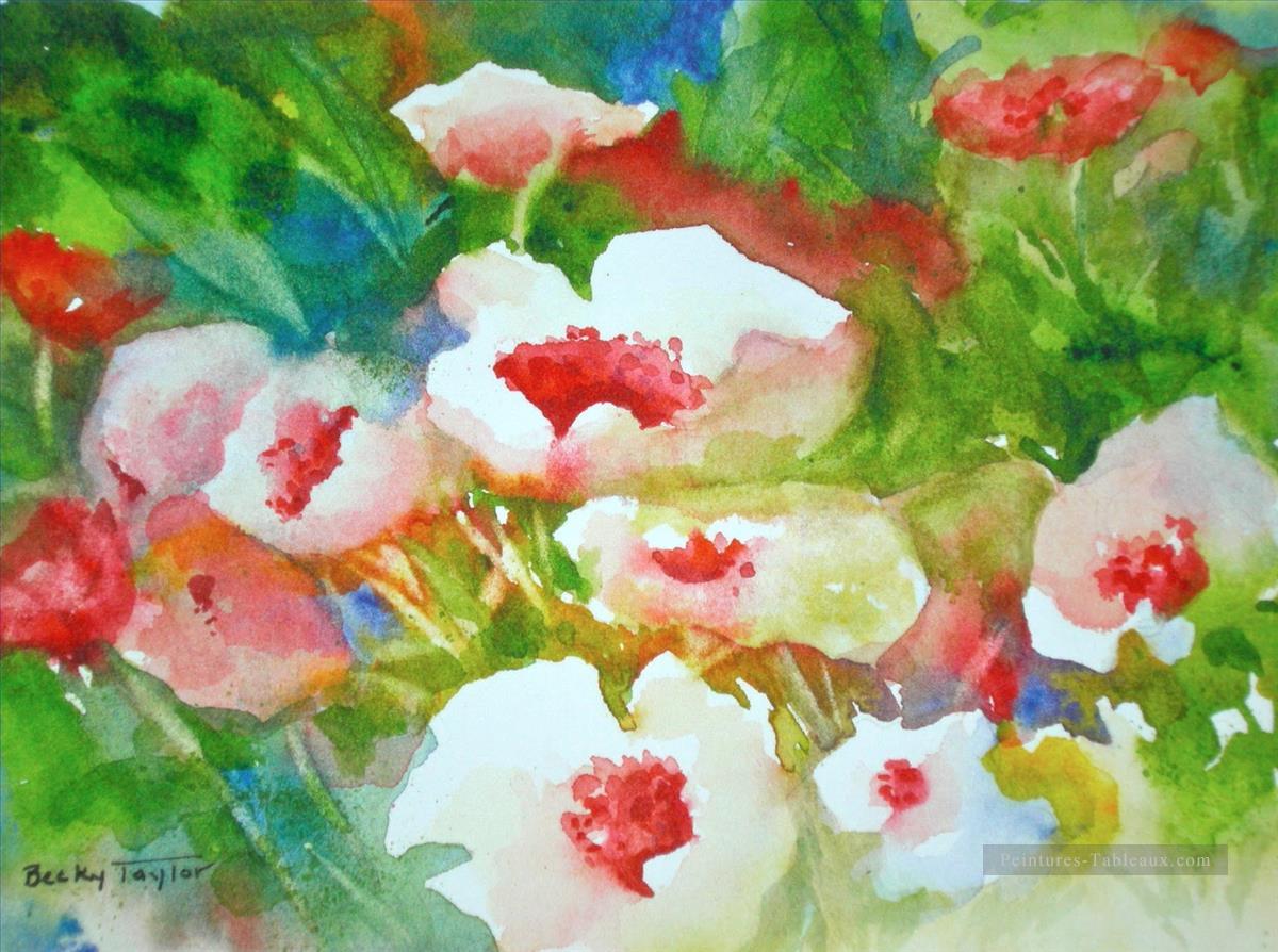 BT fleur aquarelle Peintures à l'huile
